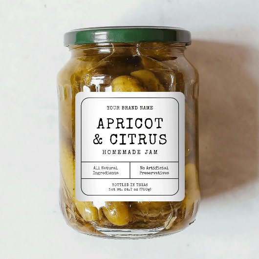 シンプル素朴手作りジャム瓶ラベルを保存 スクエアシール