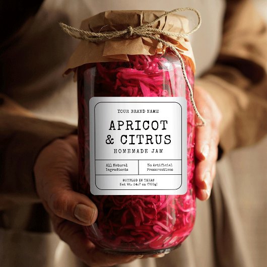 シンプル素朴手作りジャム瓶ラベルを保存 スクエアシール