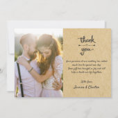 シンプル素朴手書き結婚の写真 サンキューカード (裏面)