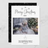 シンプル素朴星エンジェル写真メリークリスマス シーズンカード (正面/裏面)