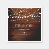 シンプル素朴木と糸の結婚灯 スタンダードカクテルナプキン (正面)