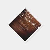 シンプル素朴木と糸の結婚灯 スタンダードカクテルナプキン (角)