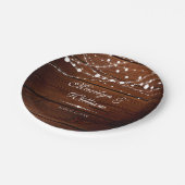 シンプル素朴木と糸の結婚灯 ペーパープレート (アングル)