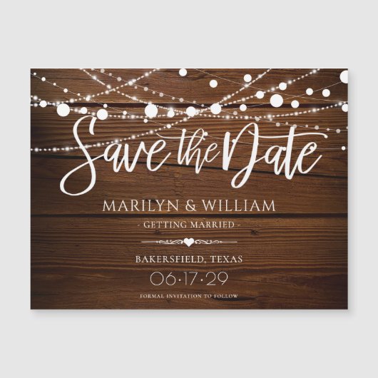 シンプル素朴木の弦のライト日付を保存 (正面)