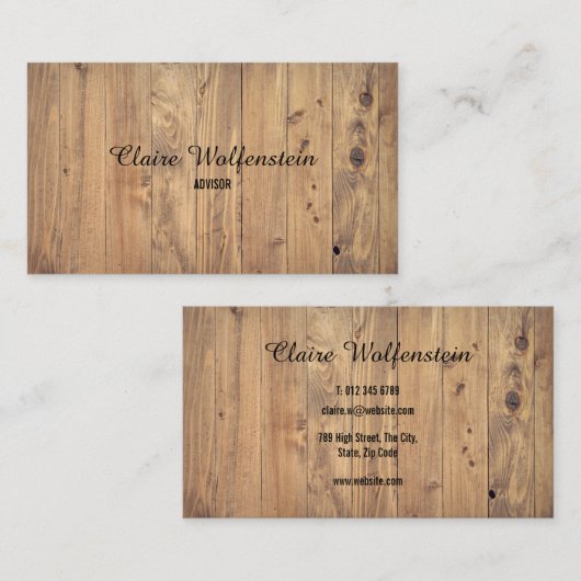 シンプル素朴木効果 名刺 (正面/裏面)