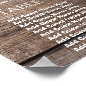 シンプル素朴木結婚の座席表 ポスター (角)