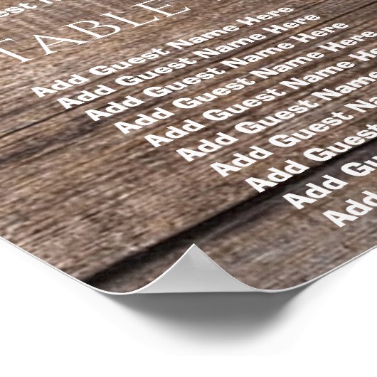 シンプル素朴木結婚の座席表 ポスター (角)