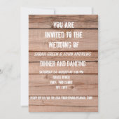 シンプル素朴木製オーク結婚式招待状 招待状 (正面)