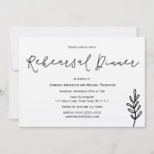 シンプル素朴植物葉リハーサルディナー 招待状 (正面)