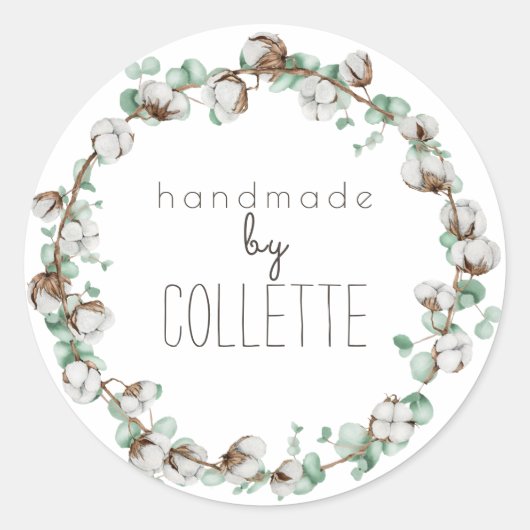 シンプル素朴植物製品ラベル ラウンドシール (正面)