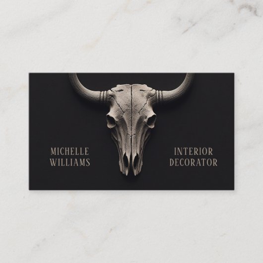 シンプル素朴牛スカル南西ウェスタン 名刺 (正面)