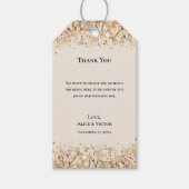 シンプル素朴秋ベージュ結婚の感謝 ギフトタグ (正面)