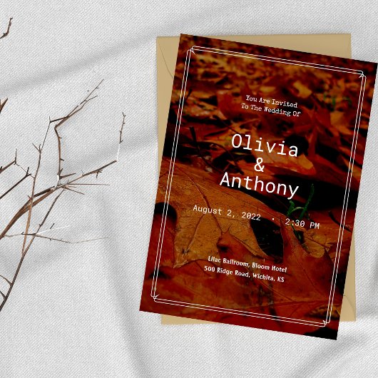 シンプル素朴紅葉結婚式招待状 招待状