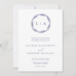 シンプル素朴紫モダン緑結婚病 招待状