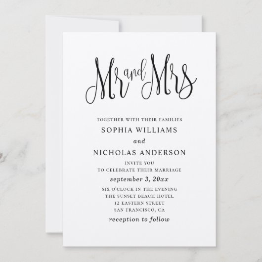 シンプル素朴結婚の。カントリークラフト。ミセス夫妻 招待状 (正面)