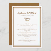 シンプル素朴結婚ブラウンシモダンック メニュー (正面/裏面)