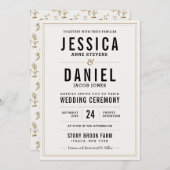 シンプル素朴結婚式招待状-フローラ戻る 招待状 (正面/裏面)