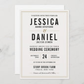 シンプル素朴結婚式招待状 招待状 (正面/裏面)