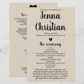 シンプル素朴結婚式 プログラム (正面/裏面)