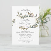 シンプル素朴結婚植物水彩薬草 招待状 (スタンド正面)