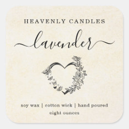 シンプル素朴自家製キャンドルシール スクエアシール