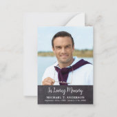 シンプル素朴記念写真葬式 ノートカード (正面)