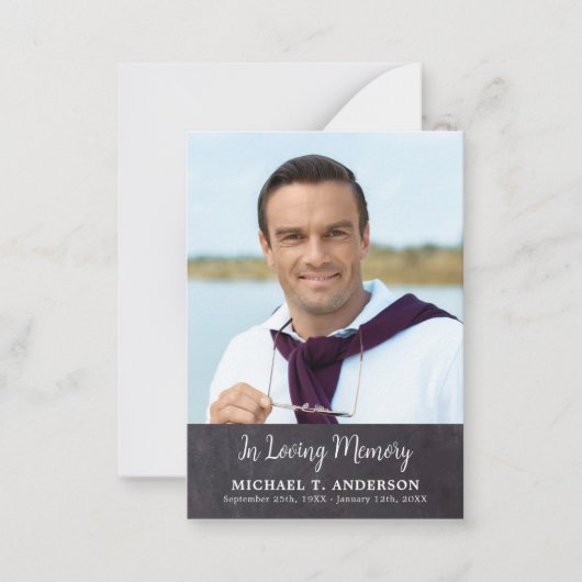 シンプル素朴記念写真葬式 ノートカード (正面)