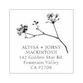 シンプル素朴野結婚花差出人住所 ラバースタンプ (インプリント)