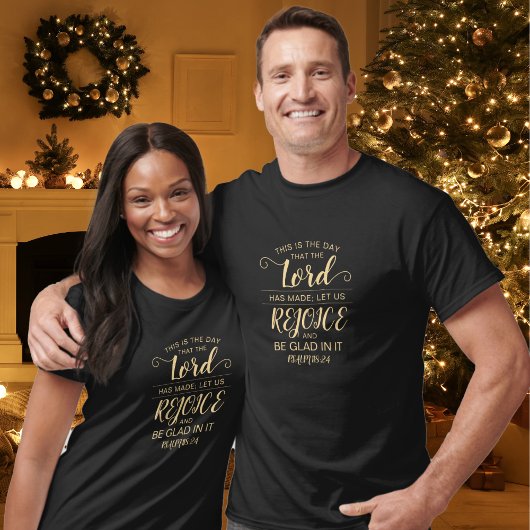 シンプル素朴金ゴールド聖書聖句クリスチャン Tシャツ