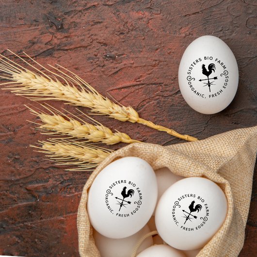 シンプル素朴 |ヴィンテージ名前をカスタムするファームエッグ ラバースタンプ