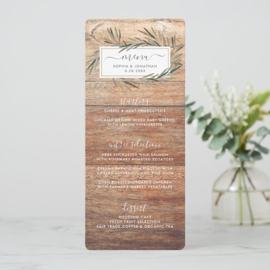 シンプル素朴Barnwood Botanical Herbのメ結婚ニュー メニュー (スタンド正面)