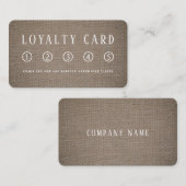 シンプル素朴Burlap効果 ロイヤリティカード (正面/裏面)