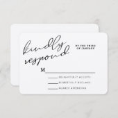 シンプル素朴Kraft紙RSVPカード 出欠カード (正面/裏面)