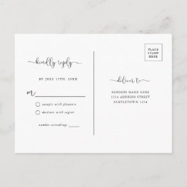 シンプル素朴Kraft Brown RSVPポストカード ポストカード