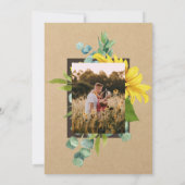 シンプル素朴Sunflowers Kraft紙写真結婚s 招待状 (裏面)