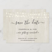 シンプル素朴Wood Save the Date 案内状 (正面/裏面)