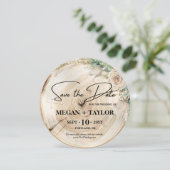 シンプル素朴Wood Save the Date Photo 結婚's 招待状 (スタンド正面)