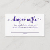 シンプル紫おむつラッフル | ブドウ赤ちゃんシャワー エンクロージャーカード (正面)