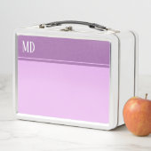 シンプル紫かわいらしモノグラストライプのム メタルランチボックス (インサイチュ)