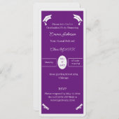 シンプル紫と白のパーソナライズされた卒業 招待状 (正面/裏面)