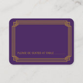 シンプル紫アールデコ結婚座席表 プレイスカード (裏面)