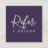 シンプル紫エレガントと白の参照カード 紹介カード (正面)