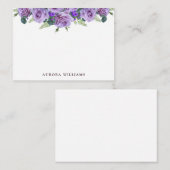 シンプル紫エレガントフローラ文房具 ノートカード (正面/裏面)