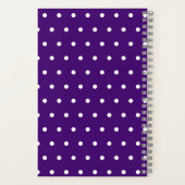 シンプル紫カスタムファンキー水玉模様パターン ノートブック (裏面)