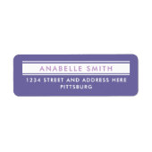 シンプル紫ガーリーとピンクの差出人住所型 ラベル (正面)