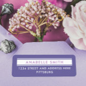 シンプル紫ガーリーとピンクの差出人住所型 ラベル