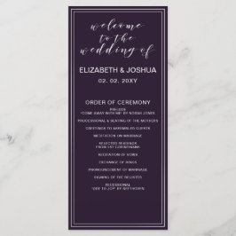 シンプル紫シルバー結婚式 プログラム
