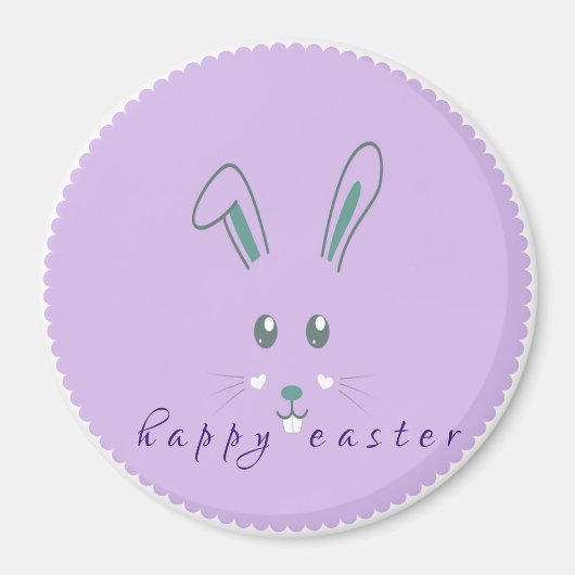 シンプル紫バニーのイースタークラシックマグネット マグネット (正面)