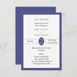 シンプル紫パーソナライズされた セーブザデート