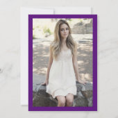 シンプル紫フォトサプライズ甘い16 招待状 (裏面)